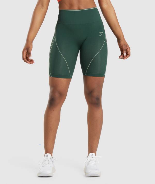 Damske Šortky Gymshark Apex Seamless High Rise Obsidian Zelene Hnede / Zelene | WO6127459